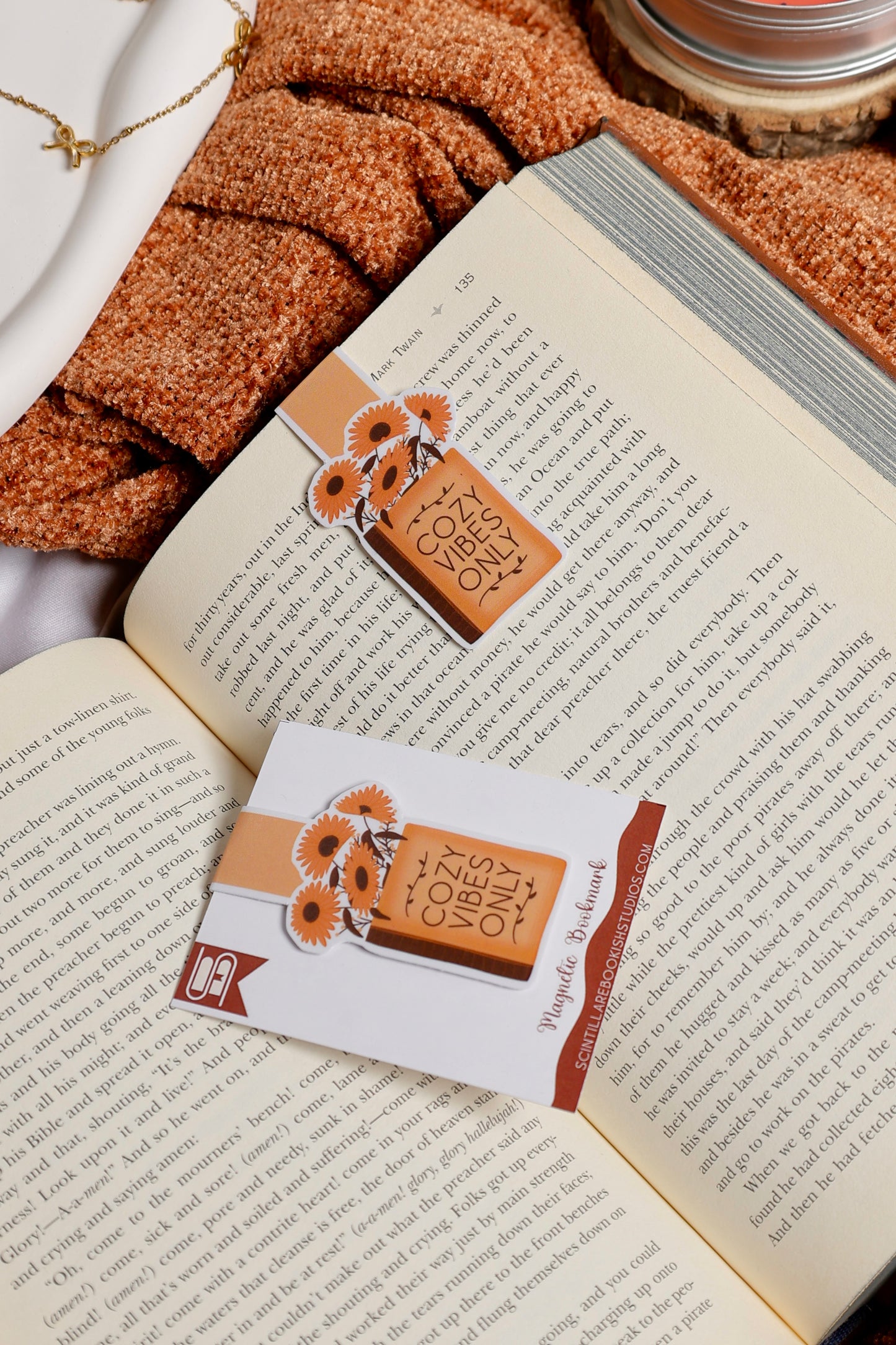 Cozy Vibes Magnetic Bookmark