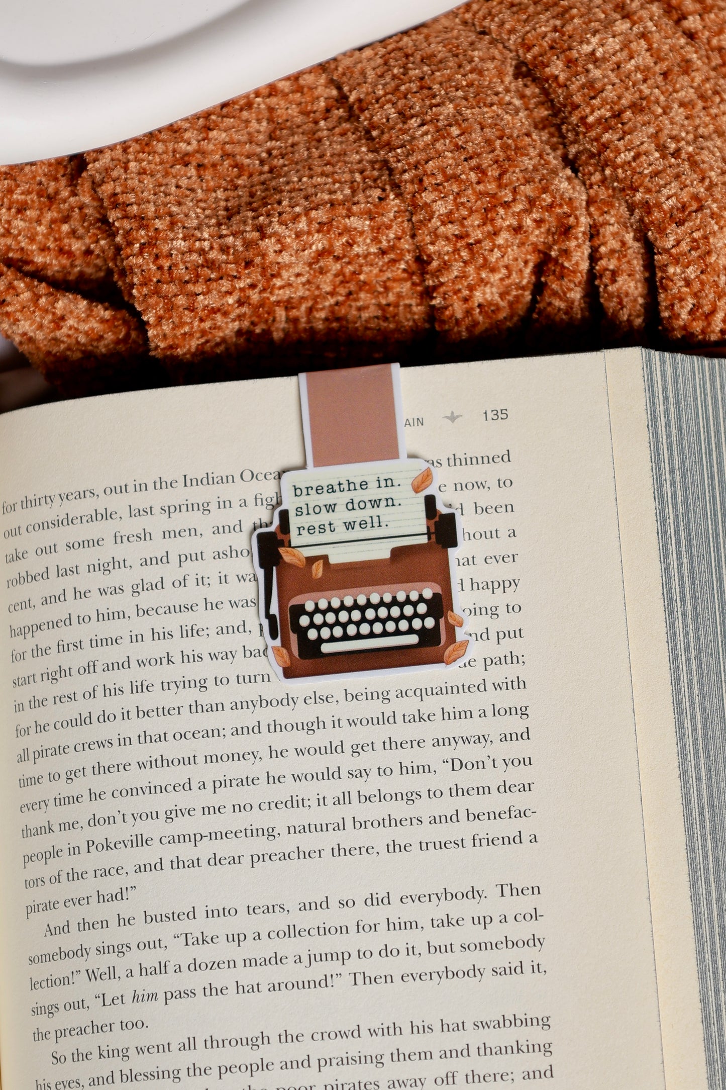 Let's Relax Typewriter Magnetic Bookmark