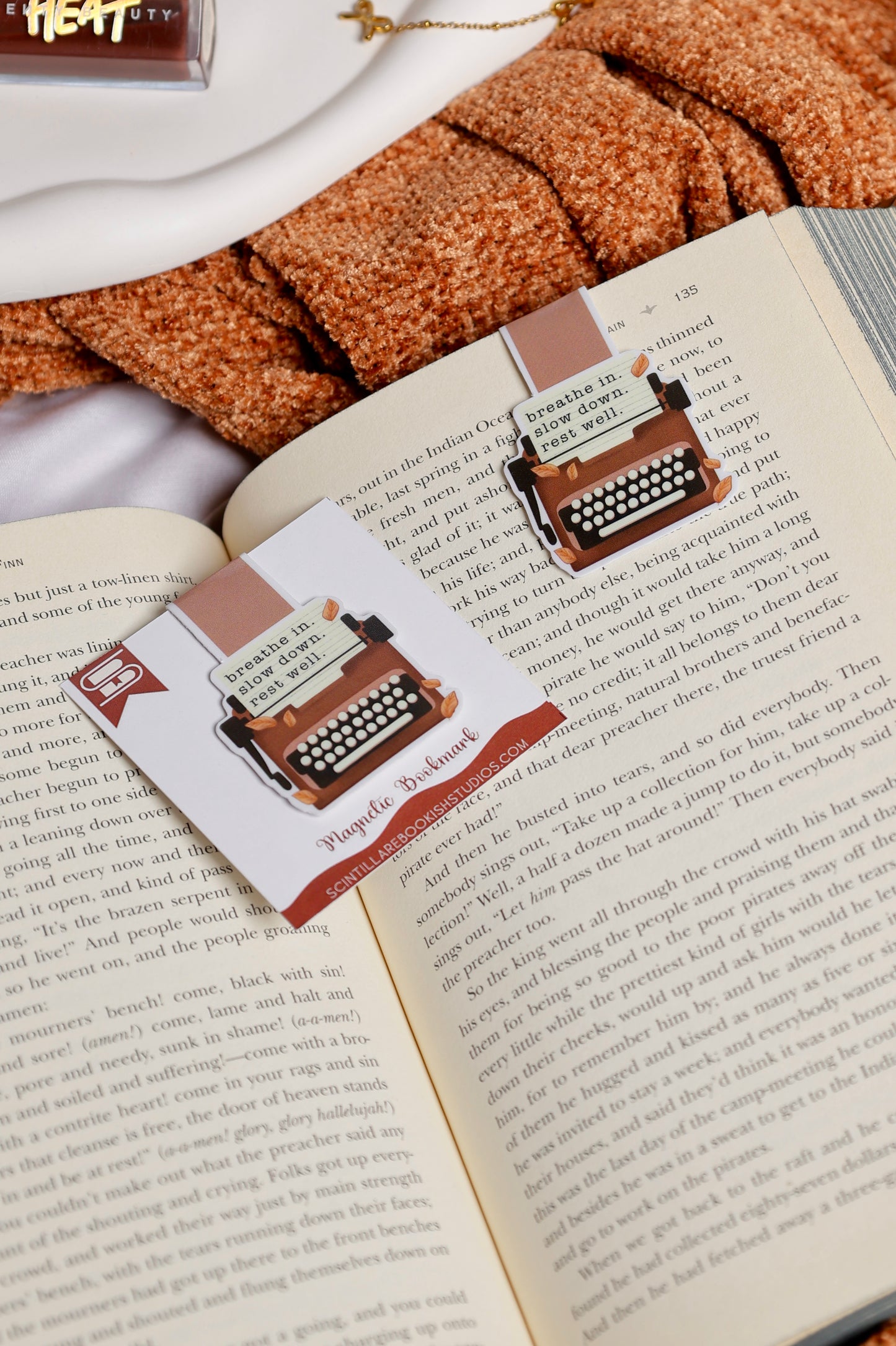 Let's Relax Typewriter Magnetic Bookmark