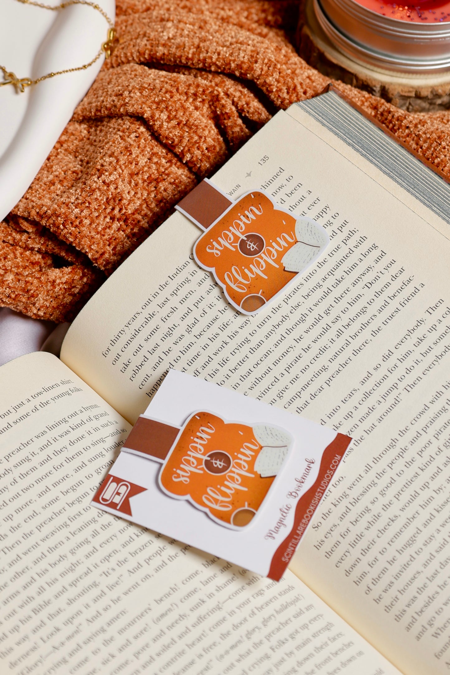 Sippin’ and Flippin’ Magnetic Bookmark