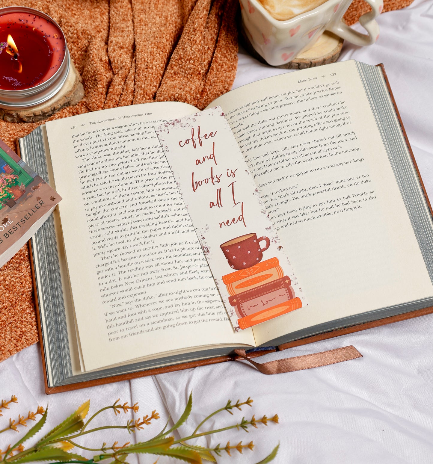 Books n Coffee Bookmark Set