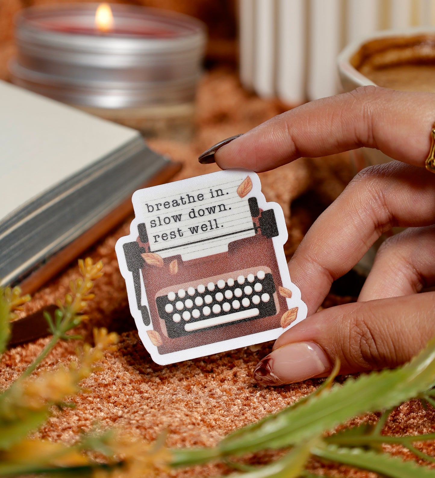 Let's Relax Typewriter Sticker