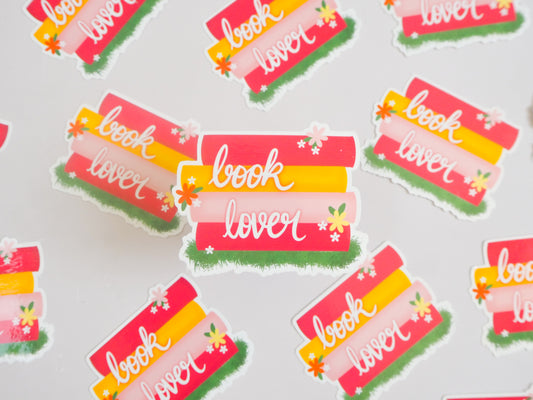 Book Lover Bookstack Sticker