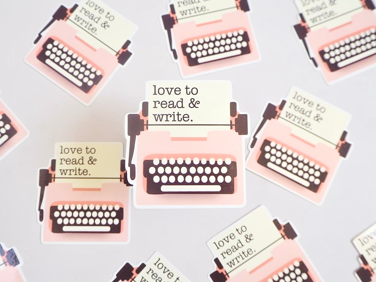Love to Read & Write Typewriter Vinyl Sticker