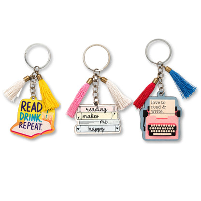 Book Lover Keychains (Set of 3)