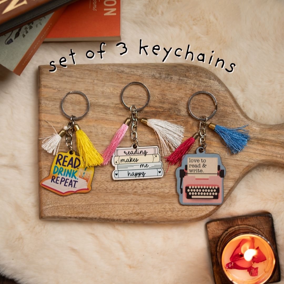 Book Lover Keychains (Set of 3)