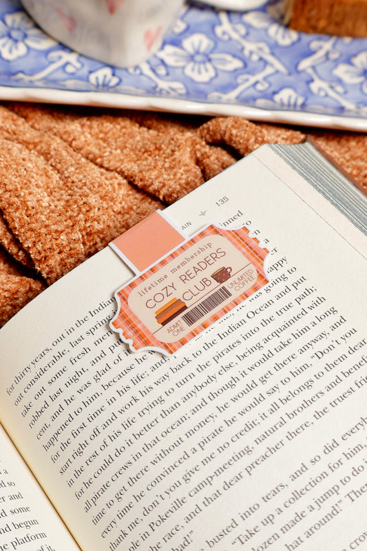 Cozy Readers Club Magnetic Bookmark