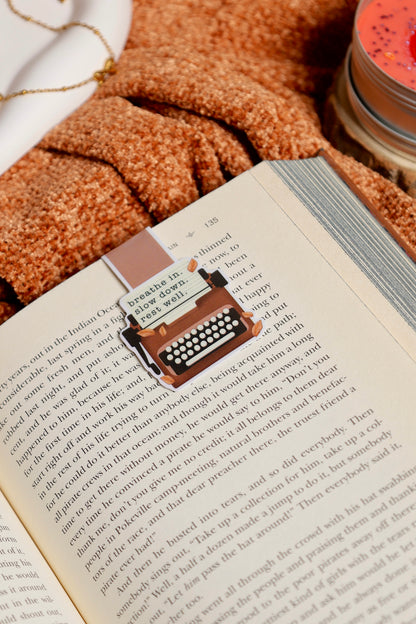 Let's Relax Typewriter Magnetic Bookmark