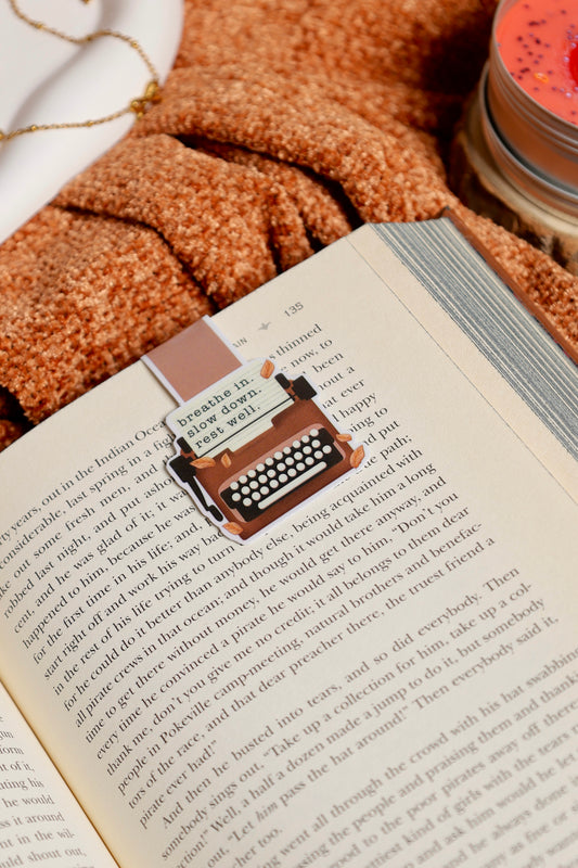 Let's Relax Typewriter Magnetic Bookmark