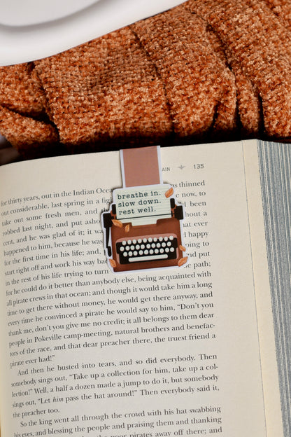 Let's Relax Typewriter Magnetic Bookmark