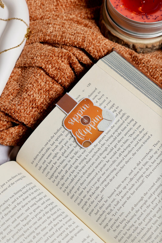 Sippin’ and Flippin’ Magnetic Bookmark
