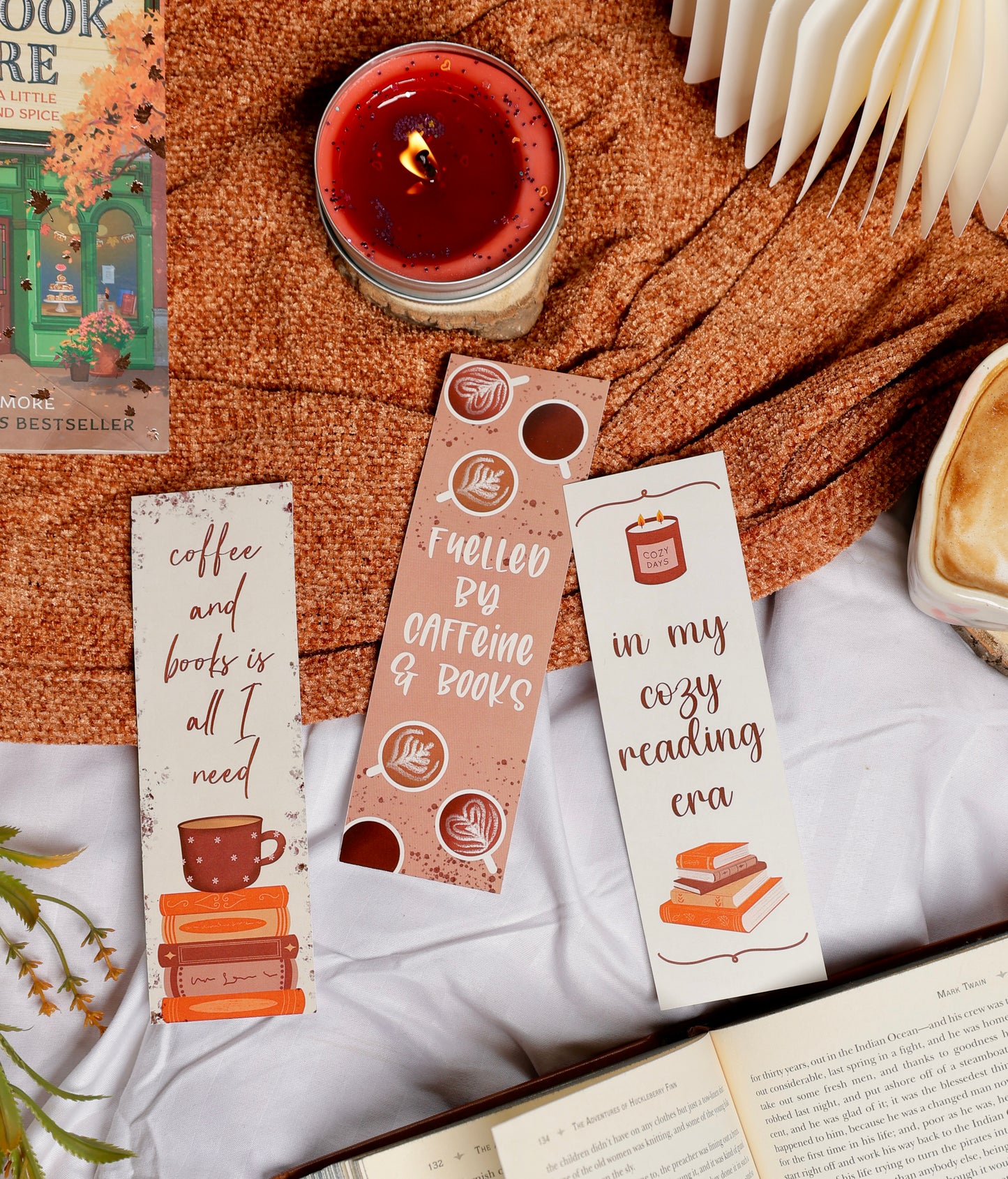Books n Coffee Bookmark Set