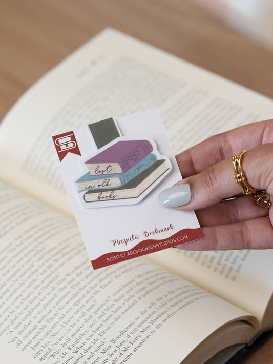 Lost in Old Books Magnetic Bookmark