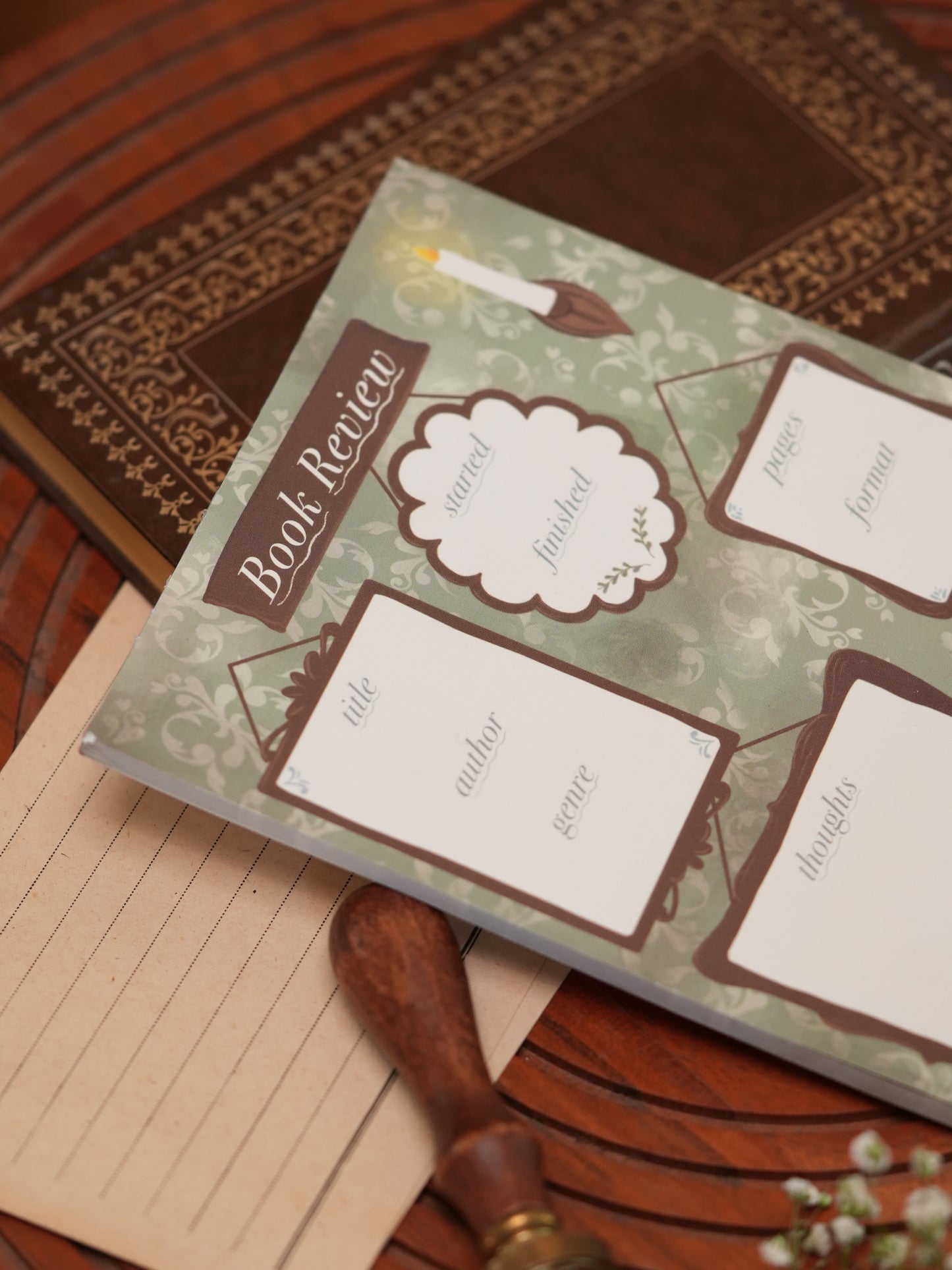 Vintage Book Review Notepad