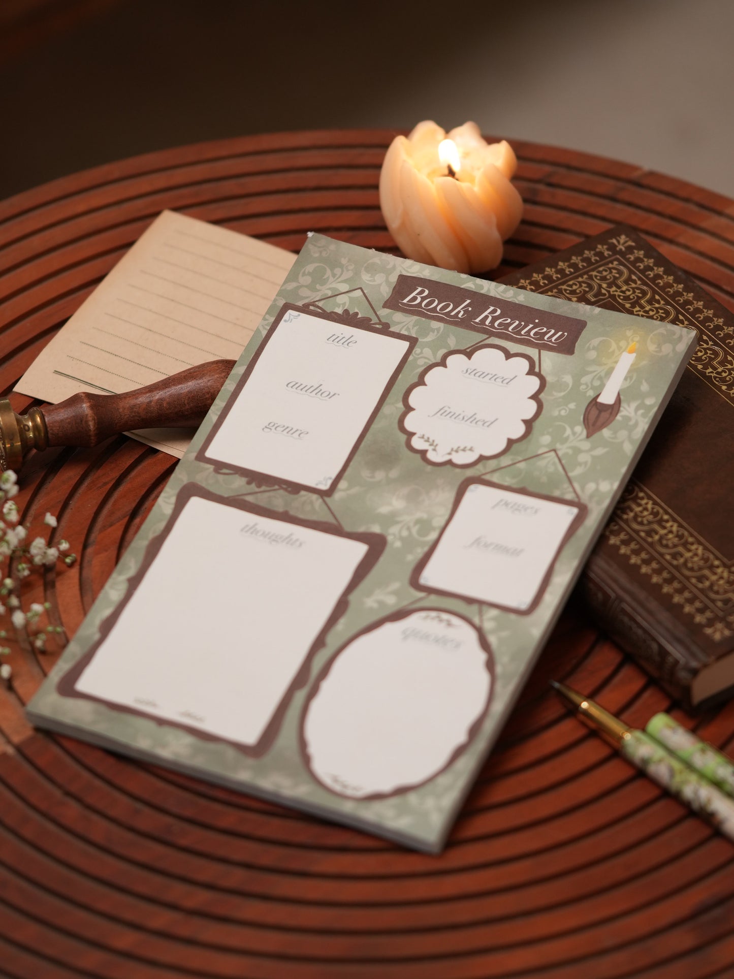 Vintage Book Review Notepad