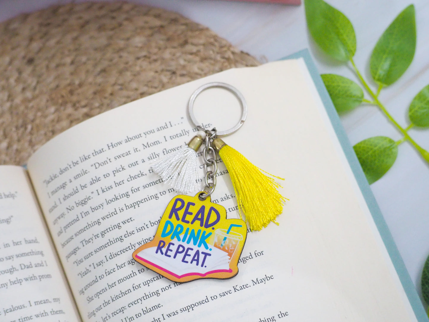 Read, Drink, Repeat Keychain