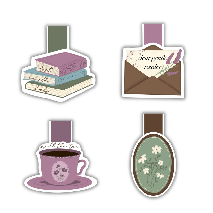 Vintage aesthetic magnetic bookmark bundle