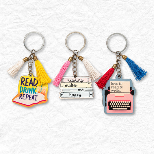 Book Lover Keychains (Set of 3)